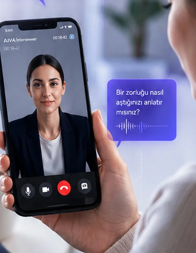 Aday, telefonundan AIVA mülakatına katılıyor